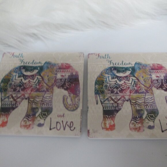 Set of Two Truth & Freedom and Love Coasters - Picture 2 of 3